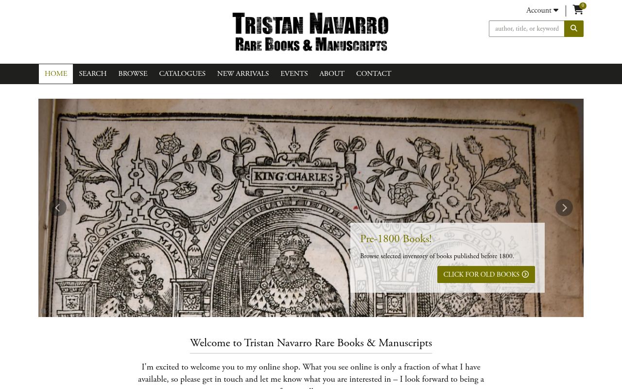 Tristan Navarro Rare Books & Manuscripts