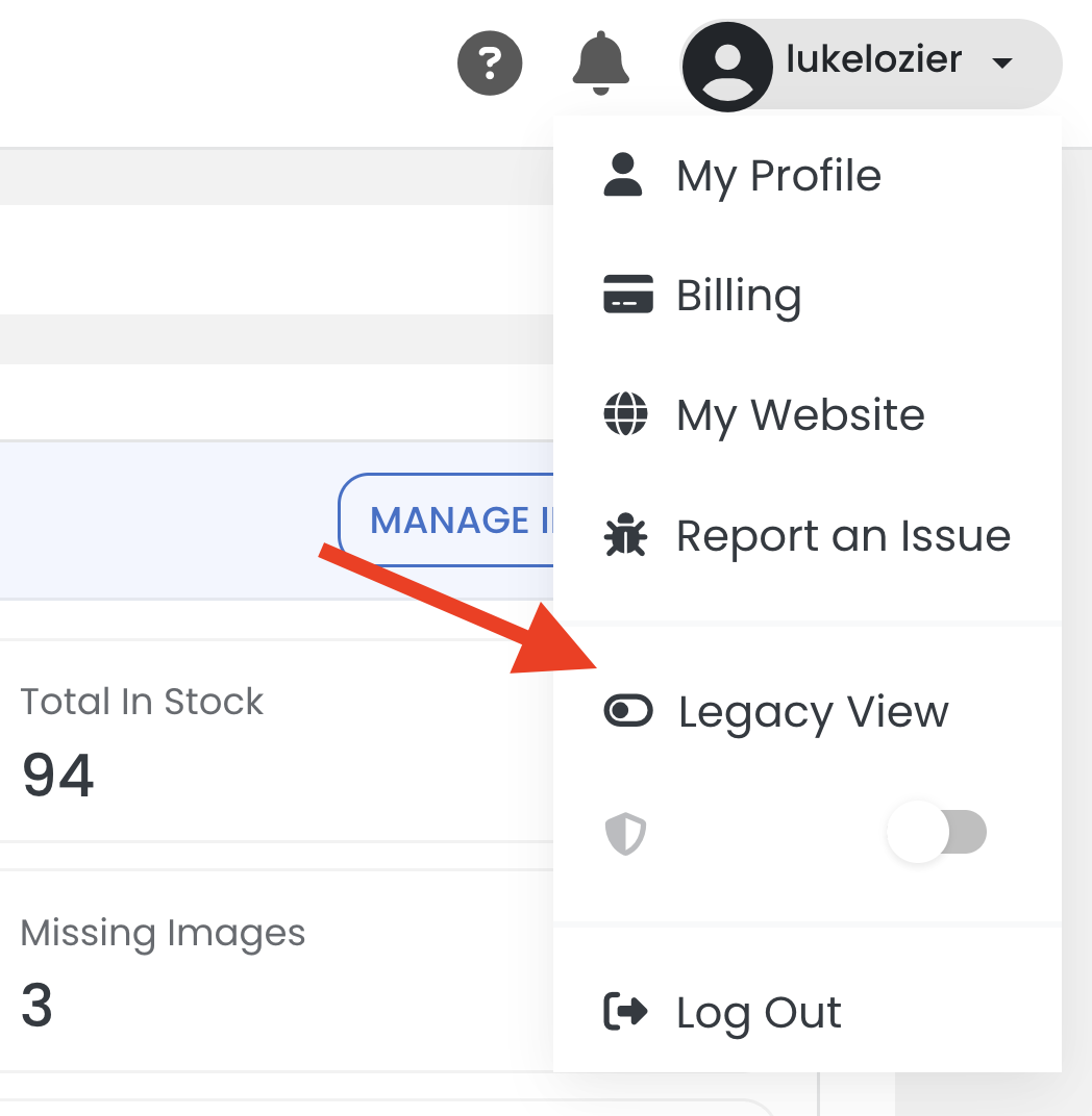 Legacy View toggle