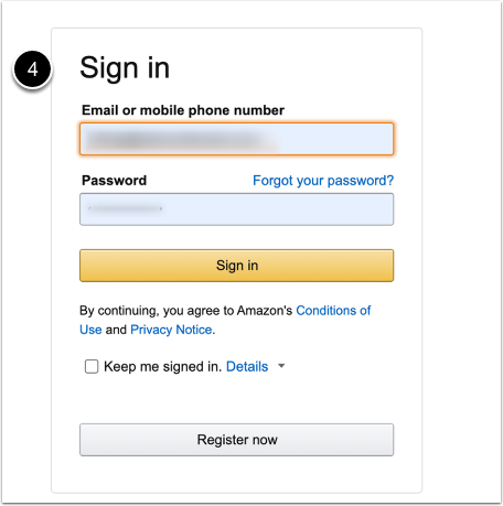 Amazon sign-in