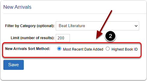 Sort method dropdown