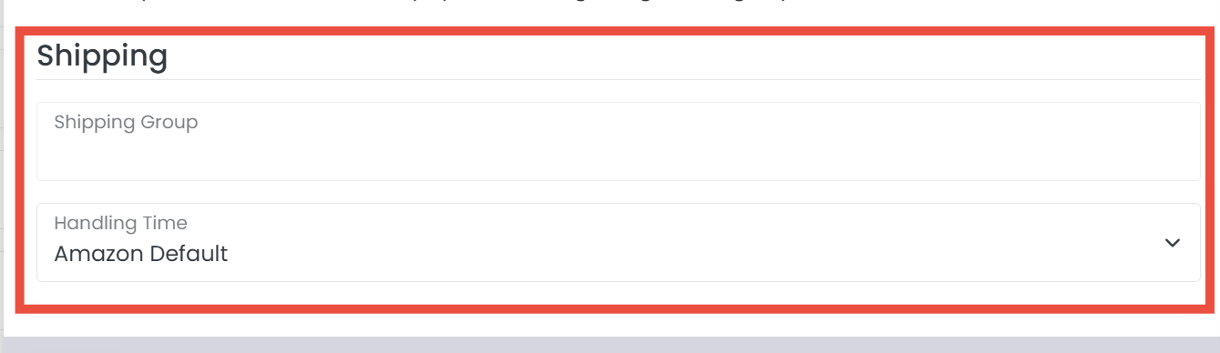 Amazon shipping settings